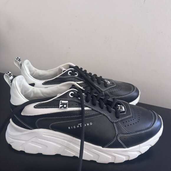 John Richmond Designer Sneakers in Black & White Well Branded US Men's 12